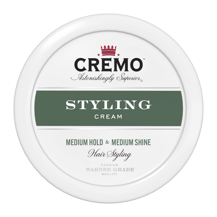 Cremo Hair Styling Cream, Barber Grade, Medium Hold, Medium Shine Hair Products, 4 Oz