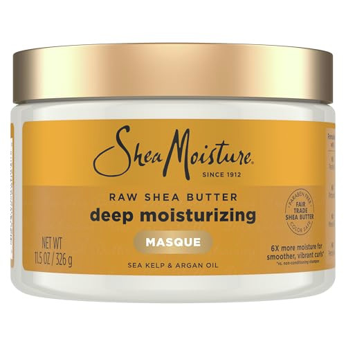 SheaMoisture Raw Shea Butter Deep Moisturizing Hair Masque for Curly Hair Raw Shea Butter Deep Conditioner to Moisturize and Renew Hair 12 oz