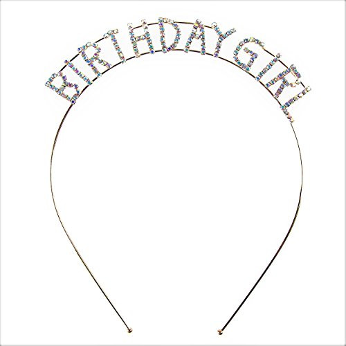 Arsimus Sparkly Rhinestone Birthday Girl Party Headband (Gold AB)