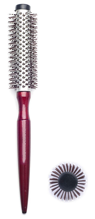 PERFEHAIR Small Round Hair Brush for Blow Drying With Soft Nylon Bristles, 1.6 Inch, for Short or Medium Curly Hair-Red