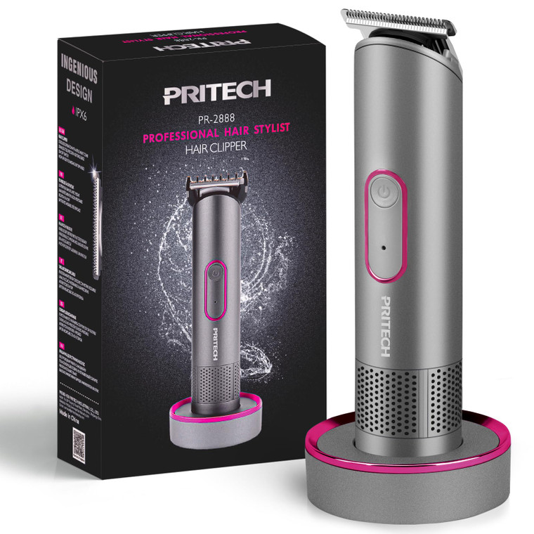 PRITECH Pubic Hair Trimmer Women - Rechargeable Bikini Trimmer for Women Sensitive Skin, Wet & Dry Use, Pain-Free Electric Razor&Shaver with Standing