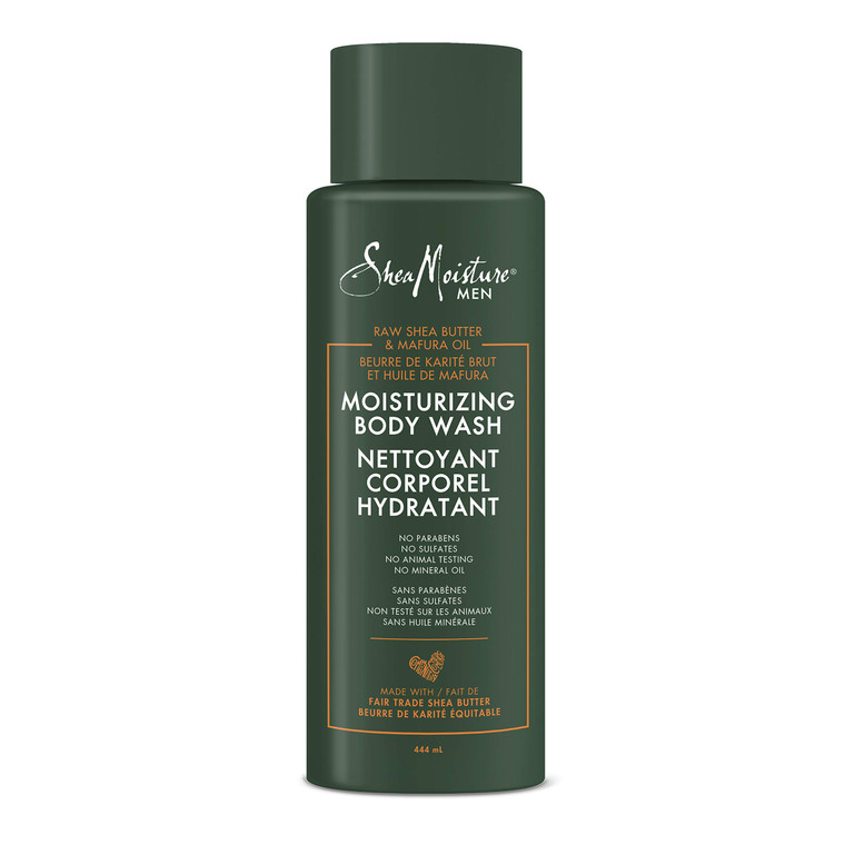 SheaMoisture Men Body Wash Cleanser to Clean and Hydrate Skin Raw Shea Butter and Mafura Oil Moisturizing 15 fl oz
