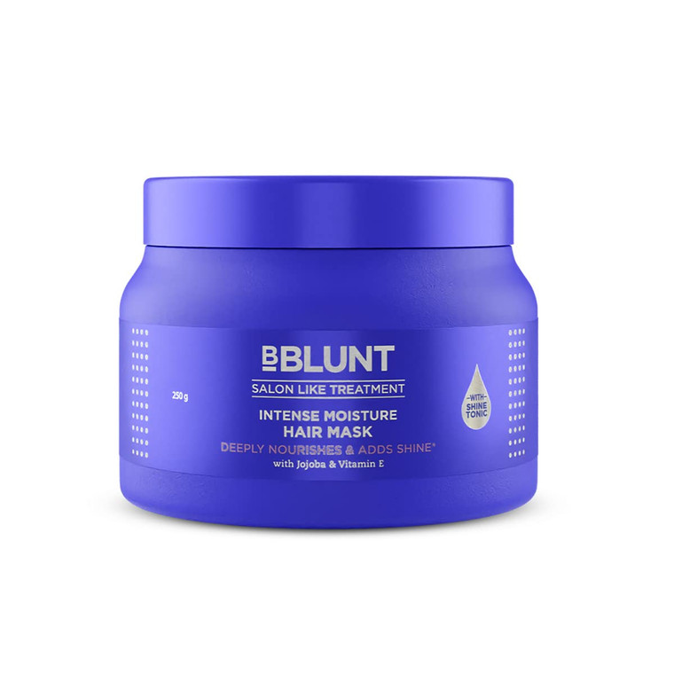 BBLUNT Intense Moisture Hair Mask | Deeply Nourishes & Adds Shine | Deep Conditioning Masque for Dry, Damaged & Frizzy Hair | Vitamin E & Jojoba Oil