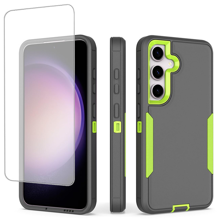 Zoeirc Case for Galaxy S24 FE Case, for Samsung S24 FE SM-S721U with Tempered Glass Screen Protector, Hybrid Dual Layer Shockproof Rugged Protection