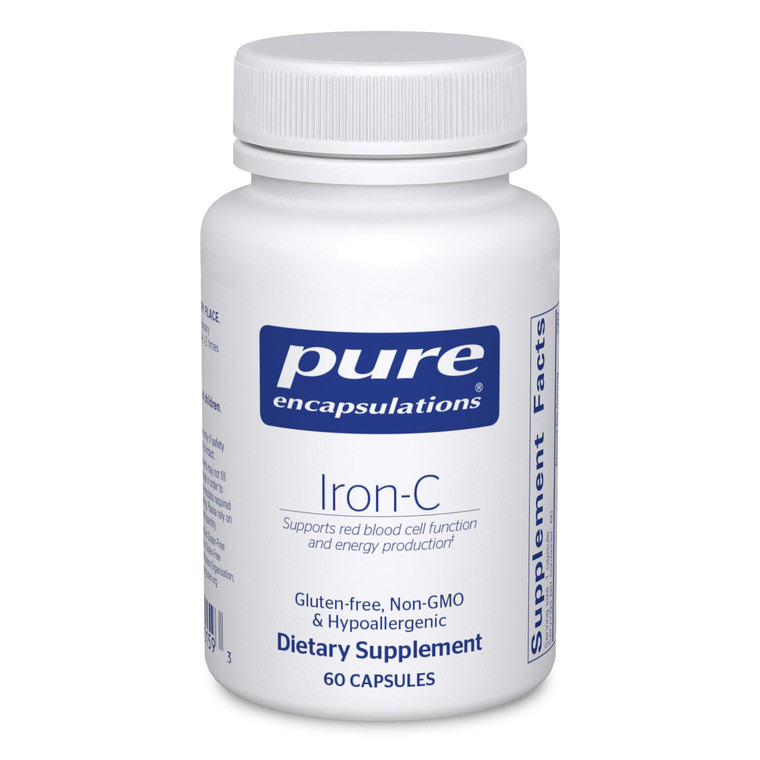 Pure Encapsulations Iron-C - 15 mg - 175 mg Vitamin C - Red Blood Cell Support* - Energy Production - Highly Bioavailable Iron Pill - Gluten Free & V