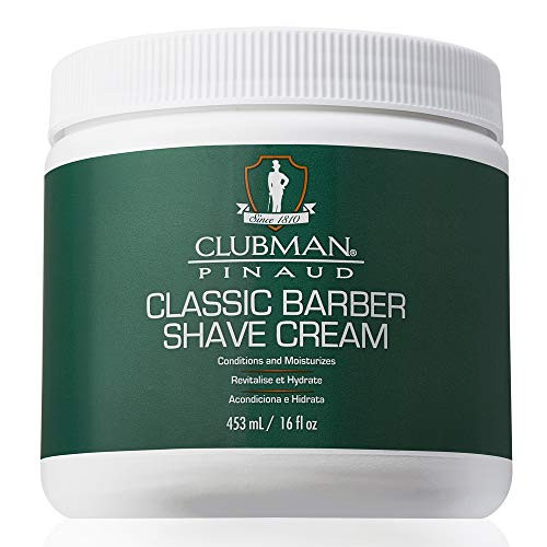 Clubman Pinaud Classic Barber Shave Cream, Moisturizing and Conditioning for Smooth Shave, Professional Quality for All Beard Types, 16 Fl Oz, 1-Pack