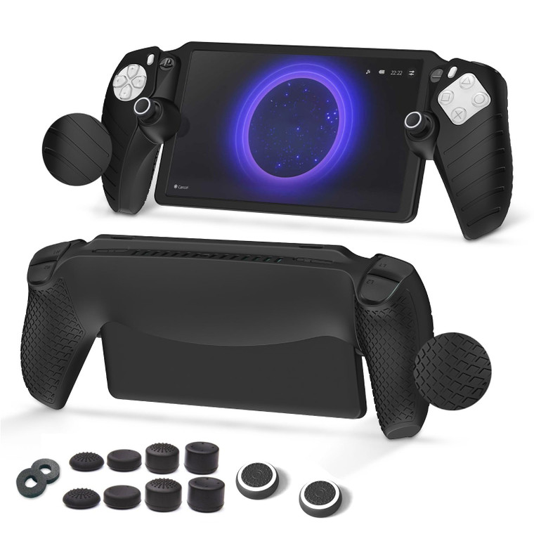 Abligogo for PlayStation Portal Skin, 10 Thumb Grip Caps + 2 Precision Ring Accessories for PS Portal Remote Player - Soft Silicone Cover, Anti-Slip,