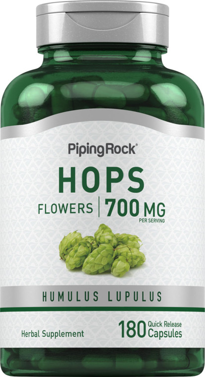 Piping Rock Hops Extract Supplement | 700mg | 180 Capsules | Humulus Lupulus | Non-GMO, Gluten Free