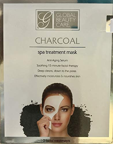 Global Beauty Products Charcoal Spa Treatment Mask, 2 Facial Treatments