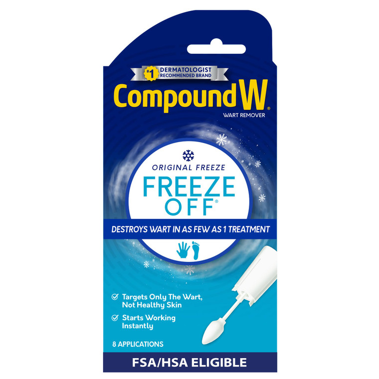 Compound W Freeze Off Wart Remover, Wart Removal System for Removing Common & Plantar Warts, 8 Applications