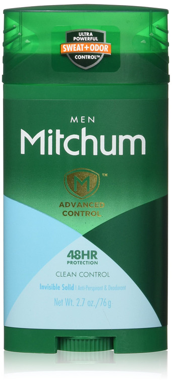 Mitchum Men Advanced Control, Clean Control Invisible Solid 2.7 oz (Pack of 2)