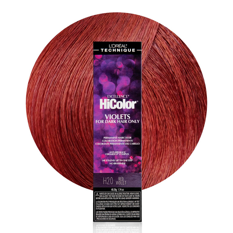 L'OREAL TECHNIQUE HiColor Violet & Black Shades Permanent Hair Color - Anti-Breakage Ceramide R Complex, Multi-Lift With No Brassiness, For Dark Base