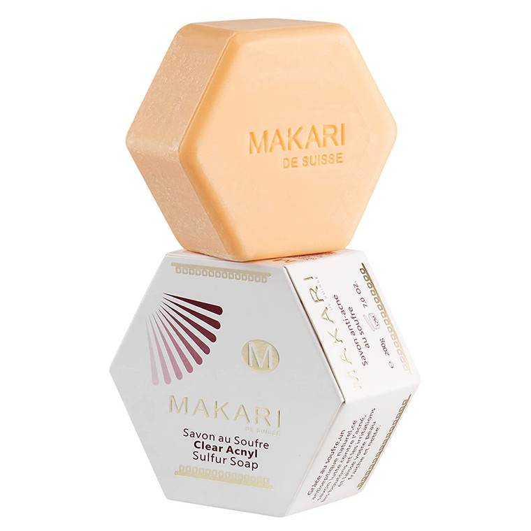 MAKARI Classic Acnyl Sulfur Soap (7 oz) | Anti-Acne Bar Soap | Helps Fight Acne, Pimples, Whiteheads, and Blackheads | Detoxify Pores & Control Oil P