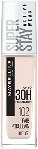 Maybelline Super Stay Full Coverage Liquid Foundation Active Wear Makeup, Up to 30Hr Wear, Transfer, Sweat & Water Resistant, Matte Finish, Fair Porc