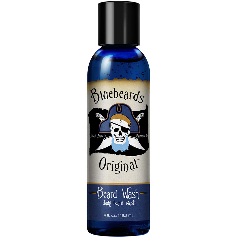 Beard Wash for Men - 4 oz Bluebeards Original Natural Beard Wash and Beard Moisturizer, Infused with Aloe & Lime - Deeply Cleans, Softens, and Condit