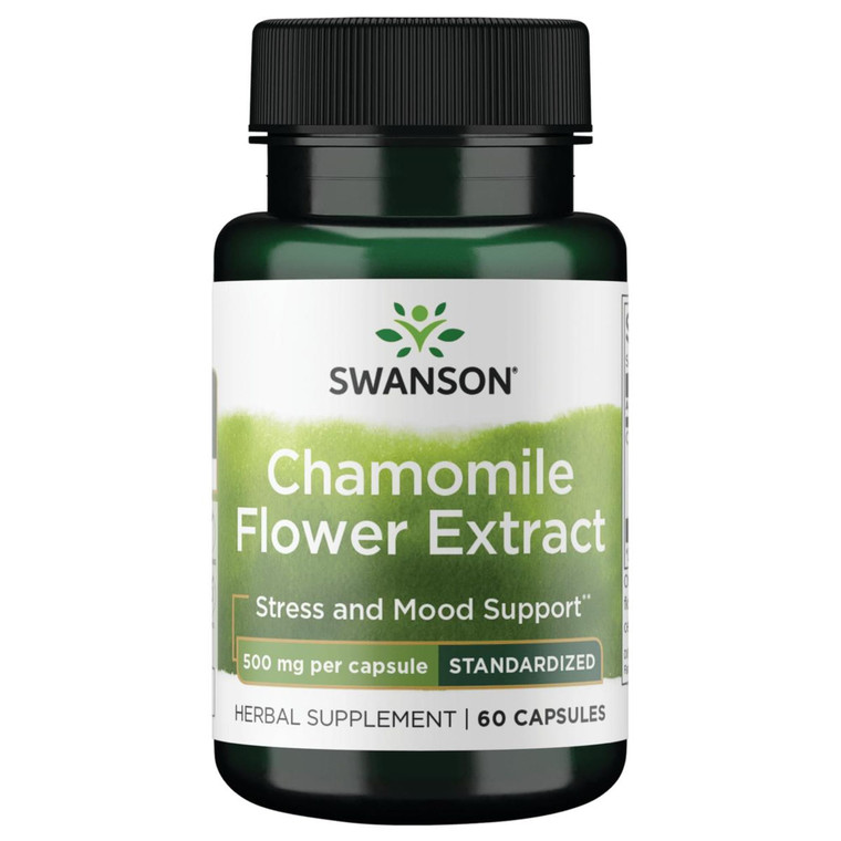 Swanson Chamomile Flower Extract 500 Milligrams Standardized to 1.2% Apigenin 6 mg per Capsule 60 Capsules