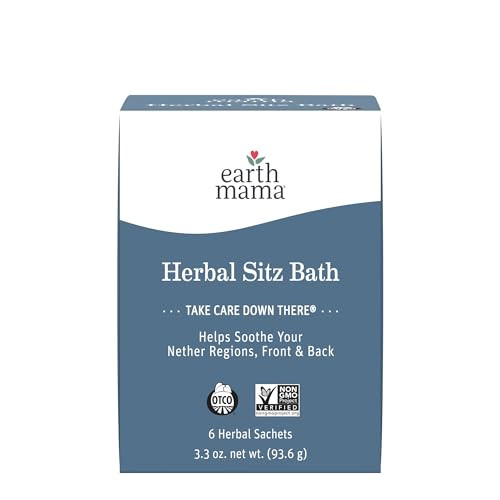 Earth Mama Herbal Sitz Bath | Pregnancy & Postpartum Essentials, Soothing Sitz Bath for Hemorrhoids with Witch Hazel, & Calendula, 6-Count