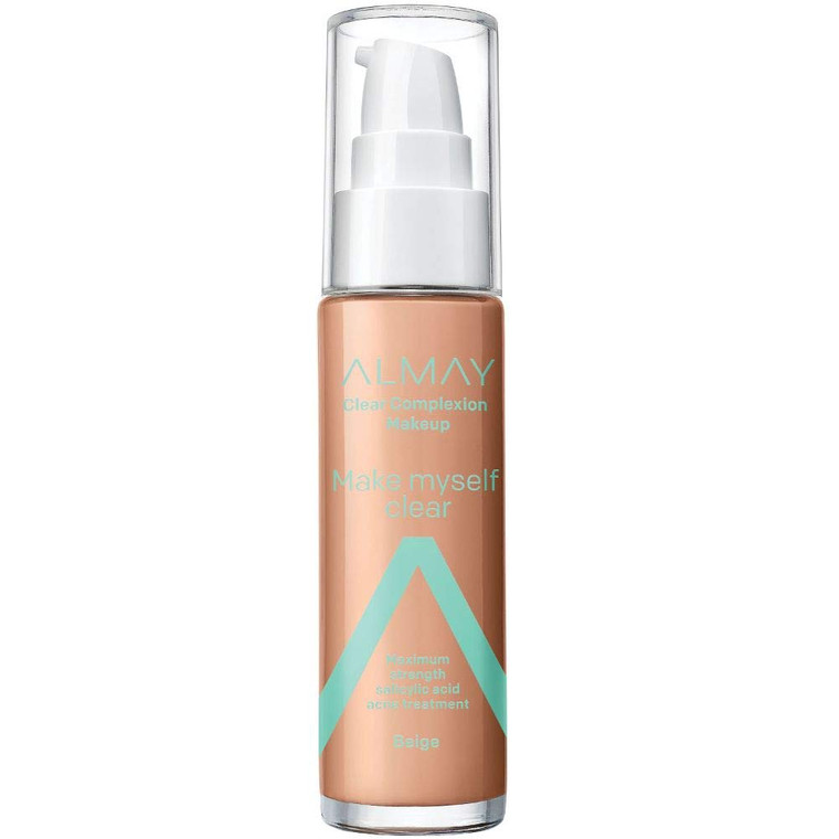 Almay Clear Complexion Makeup, Matte Finish Liquid Foundation with Salicylic Acid, Hypoallergenic, Cruelty Free, -Fragrance Free, Dermatologist Teste