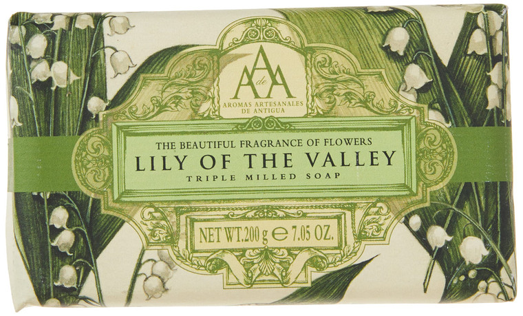 AAA Floral - Triple-Milled Luxury Soap Bar - Lily of the Valley - 200 g / 7.05 oz (SLS and Paraben Free)