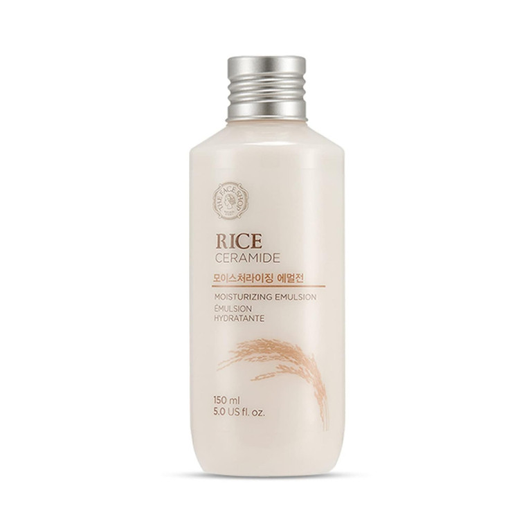 The Face Shop Rice Ceramide Moisturizing Emulsion - Rice Extract - Lightweight Face Moisturizer - Brightening - Hydrating Targets Dryness - Strengthe