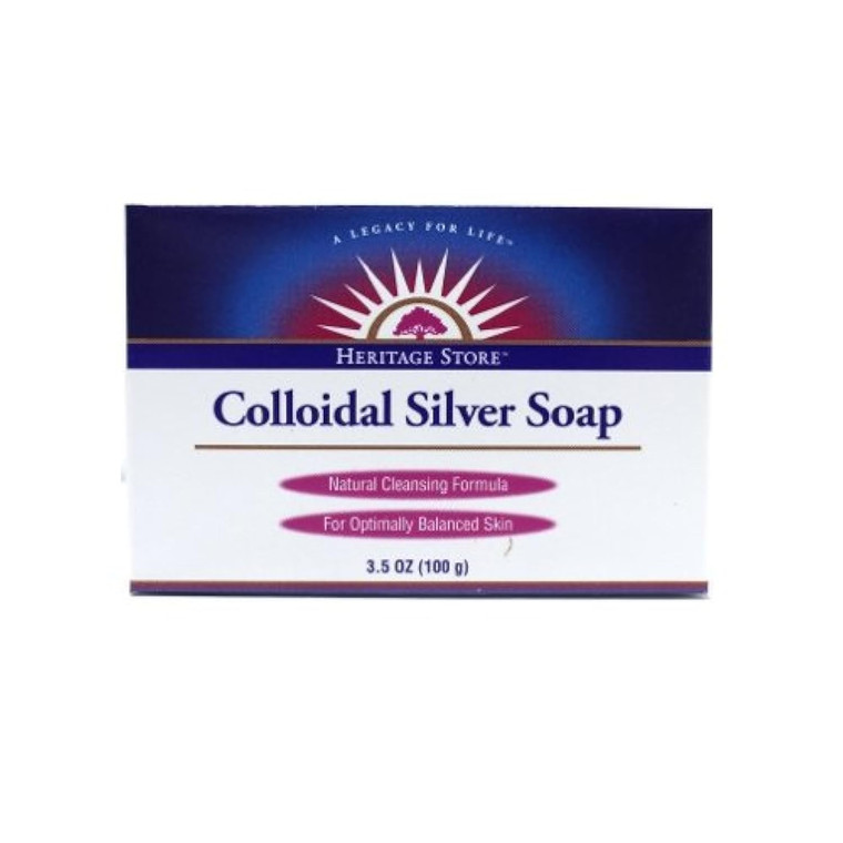 Heritage Store Bath Soap, Colloidal Silver, 3.5 Ounce