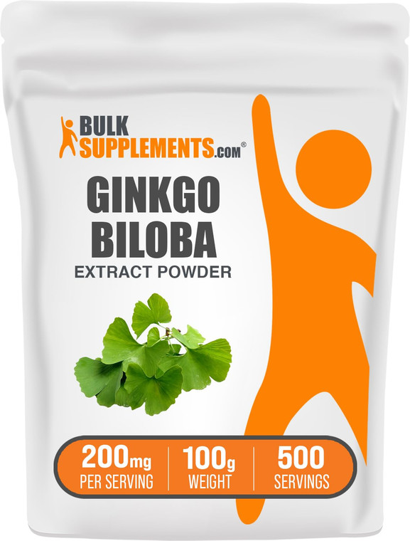 BulkSupplements.com Ginkgo Biloba Extract Powder - from Ginkgo Biloba Leaf, Antioxidant Source, Herbal Supplement - Gluten Free, 200mg per Serving, 1