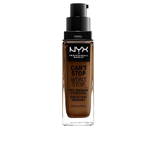 NYX PROFESSIONAL MAKEUP Can't Stop Won't Stop Foundation, 24h Full Coverage Matte Finish - Walnut