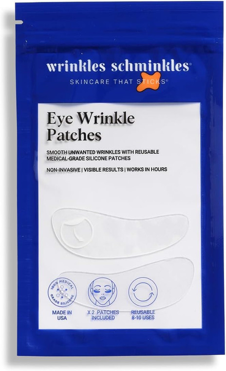 Wrinkles Schminkles Under Eye Wrinkle Patches, Smooth Eye Wrinkles, Crows Feet & Dark Circles Overnight, 1 Pair Reusable Medical Grade Silicone Patch