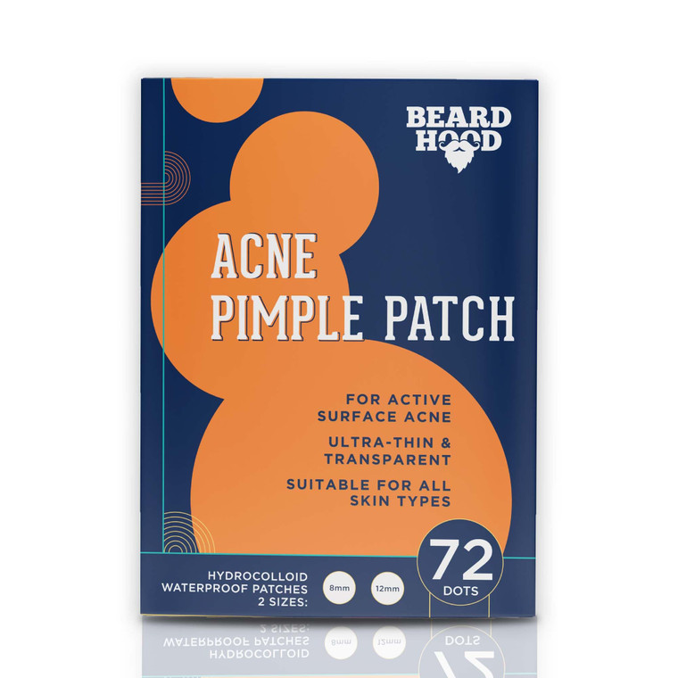 Beardhood Acne Pimple Patch | 72 Hydrocolloid Waterproof Patches | For Active Surface Acne | Absorbs Pimple Overnight, Reduces Excess Oil | For All S