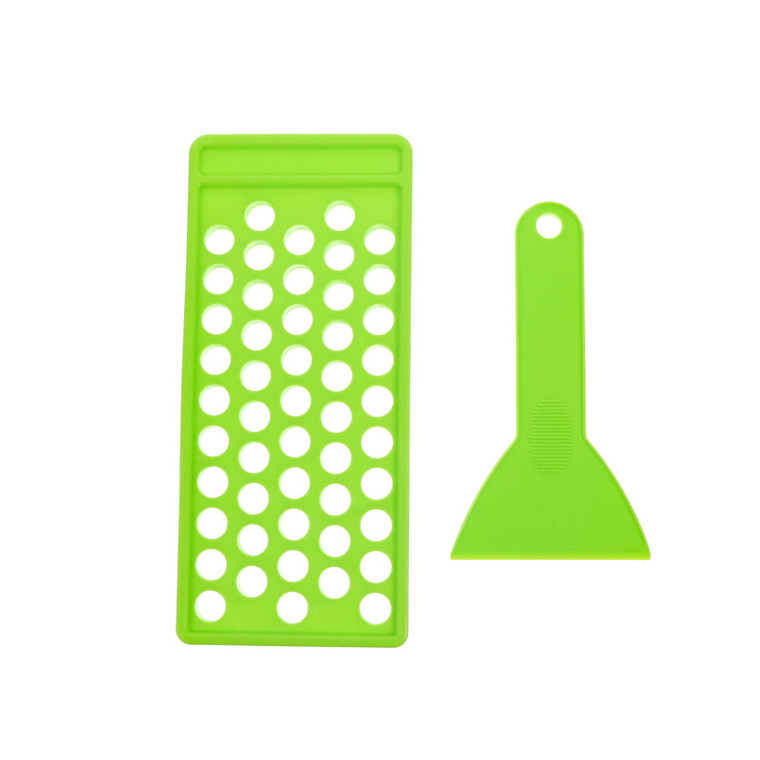 KALLORY Lip Balm Crafting Kit with 50 Holes Filling Tray and Flexible Spatula for Diy Lip Balm Containers Gloss and Making 9.84X4.33X0.66In