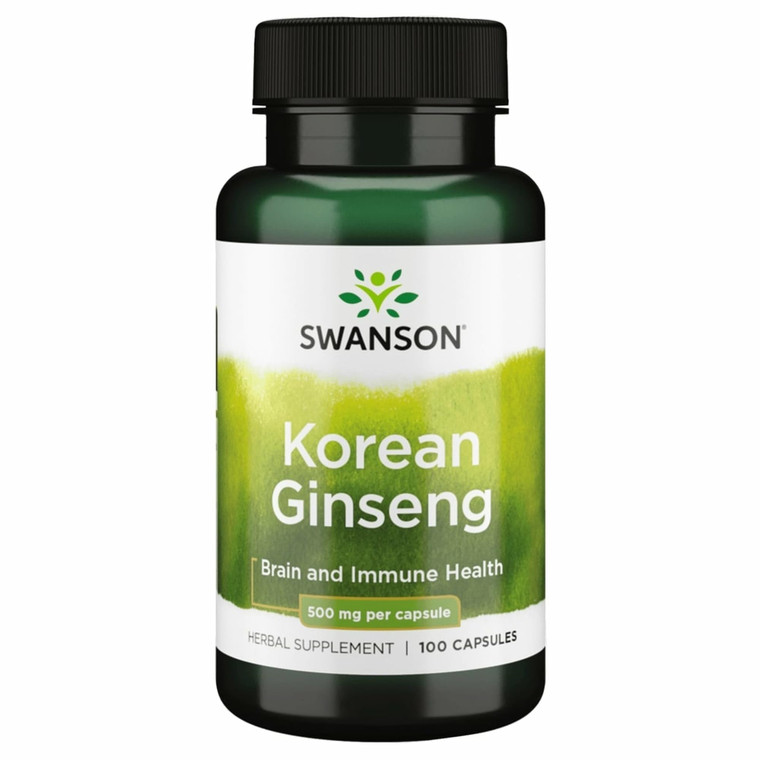 Swanson Korean Ginseng 500 Milligrams 100 Capsules