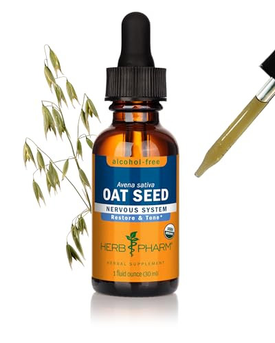 Herb Pharm Certified Organic Alcohol-Free Oat Seed Glycerite for Nervous System Support - 1 Fl Oz (Pack of 1)