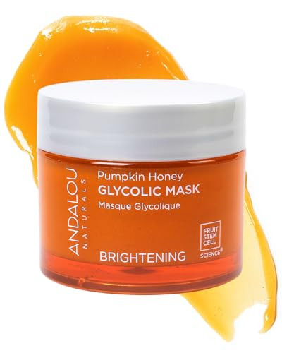 Andalou Naturals Pumpkin Honey Glycolic Mask (NEW FORMULA) - Exfoliating Face Mask with Glycolic Acid, Vitamin C for a Radiant Glow - Gentle Exfolian