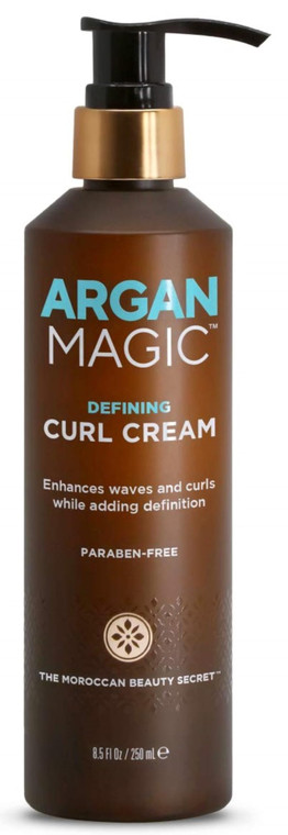 ARGAN MAGIC Defining Curl Cream - Enhances Waves and Curls While Adding Definition | Conditions, Detangles, and Reduces Frizz | Paraben Free (8.5 Oun