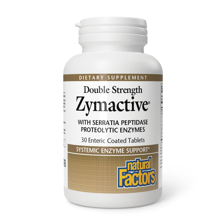 Natural Factors - Zymactive Proteolytic Enzyme Double Strength, Supports a Healthy Inflammatory Response to Help Muscle and Joint Function, Gluten Fr