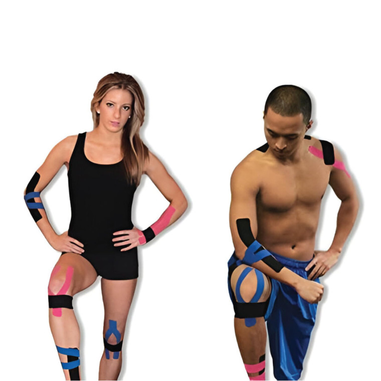 Pro-Tec Athletics Kinesiology Tape, Effective Relief for Muscle Tightness, Knee Discomfort, IT Band Syndrome, Shin Splints, Plantar Fasciitis, Tennis