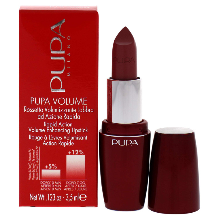 Pupa Milano Volume Enhancing Lipstick - Bright And Defined Lips - Smooth, Super Creamy And Comfortable Texture - Combats Flaking And Discomfort - Rap