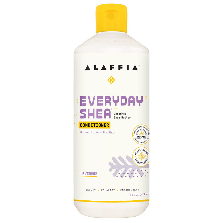 Alaffia EveryDay Shea Conditioner - Normal to Very Dry Hair, Moisturizing Support to Balance pH for Protected, Luxurious Locks with Shea Leaf and But