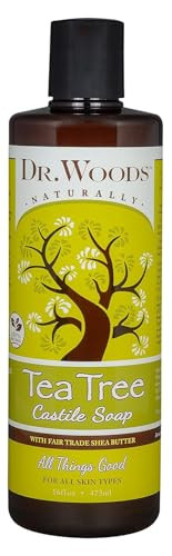 Dr. Woods Tea Tree Liquid Castile Soap - Castile Soap with Pure Tea Tree Oil, Body Wash for Men and Women, Contains Organic Shea Butter, Natural Clea