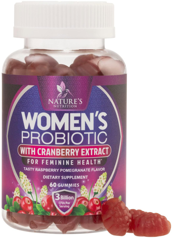 Probiotics for Women Gummies with Cranberry - 6 Premium Strains for PH Balance, Digestive Health, Vaginal & Immune Support, 3 Billion CFU, Women's Pr