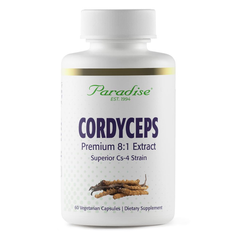 Paradise Herbs Cordyceps CS-4 Extract, Super Potent, Ultra Pure, Vegan Antioxidant, Non GMO, Gluten Free, 60 Vegetarian Capsules