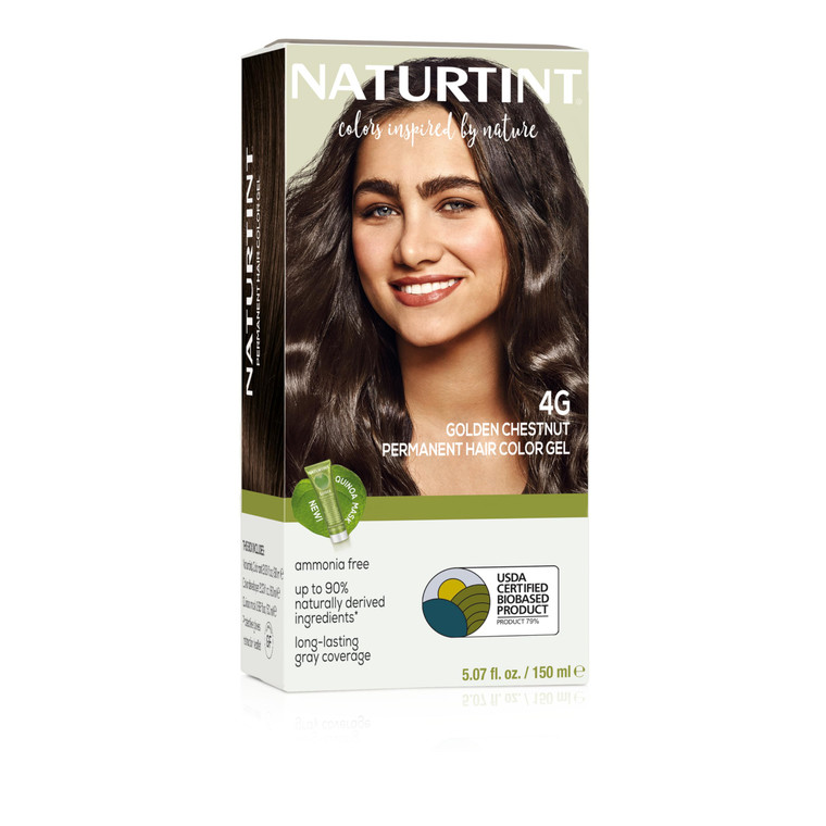 Naturtint 4G Golden Chestnut Permanent Hair Color (Pack of 1), Ammonia Free, Vegan, Cruelty Free, up to 100% Gray Coverage, Long Lasting Results (Pac