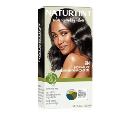 Naturtint 2N Brown Black Permanent Hair Color (Pack of 1), Ammonia Free, Vegan, Cruelty Free, up to 100% Gray Coverage, Long Lasting Results (Packagi
