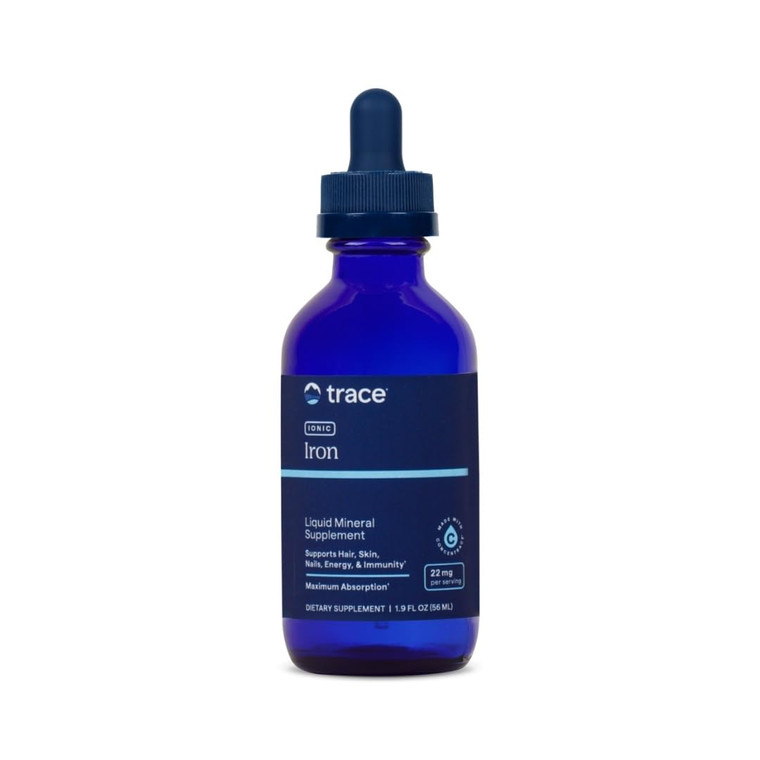 Trace Minerals Ionic Iron - Liquid Drops for Healthy Mindset, Immune System & Energy Support - Trace Minerals - Derived from Ferrous Sulfate - 1.9 fl