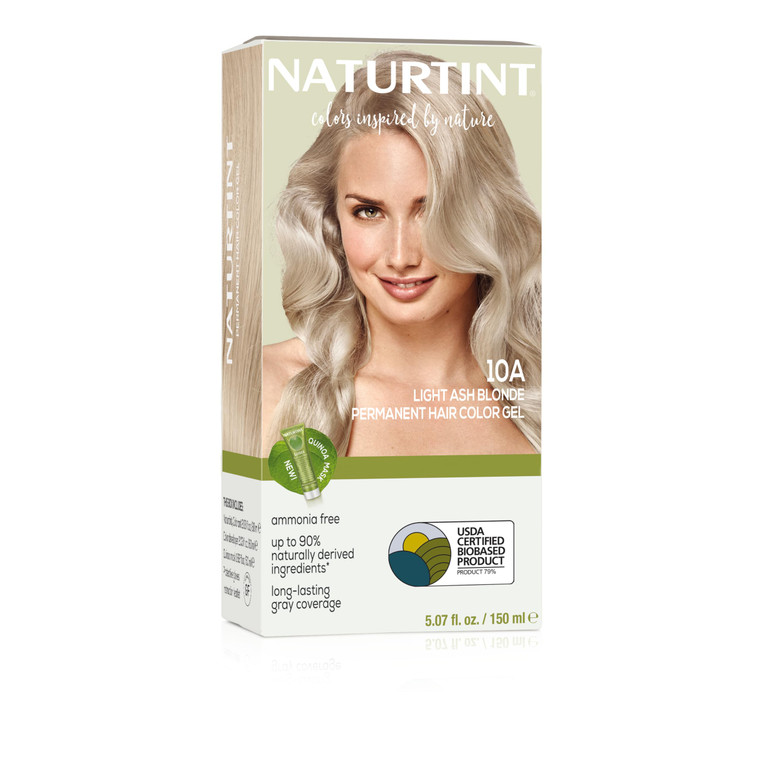 Naturtint 10A Light Ash Blonde Permanent Hair Color (Pack of 1), Ammonia Free, Vegan, Cruelty Free, up to 100% Gray Coverage, Long Lasting Results (P