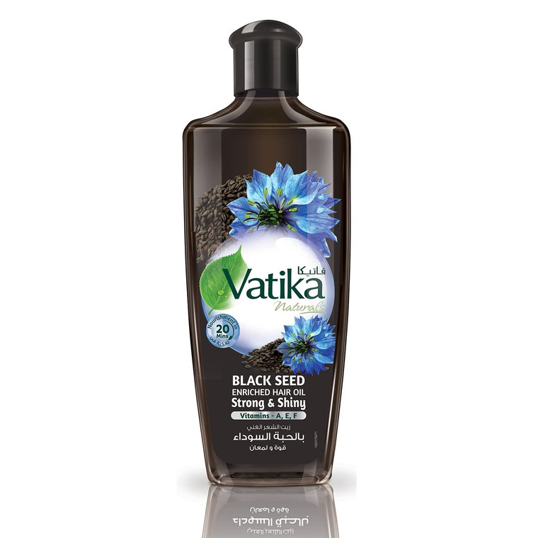 Vatika Naturals Dabur Enriched Black Seed Hair Oil  Strengthening & Shine-Enhancing Serum with Black Seed Extract for Scalp Vitality, Moisture Balan