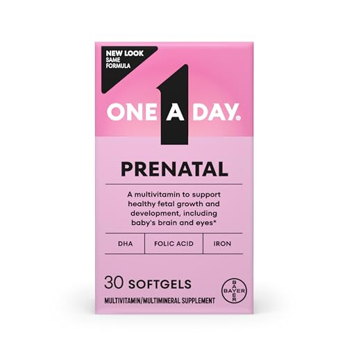 One A Day Prenatal Vitamins- Folic Acid, Iron, Omega- 3 (DHA), Pregnancy Vitamins for Women, Prenatal Multivitamin for Mom and Baby Support, Pregnanc