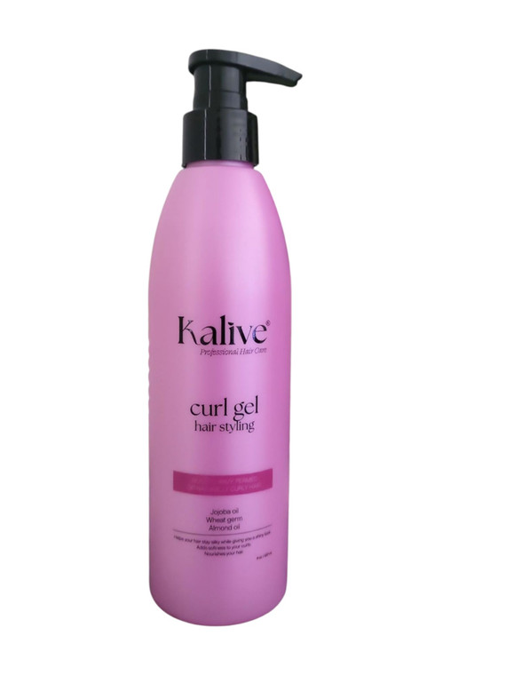 KALIVE Curl Gel 8 oz - Defines Curls, Waves, and All Hair Textures for Women, Natural or Permed, for Curly Hair