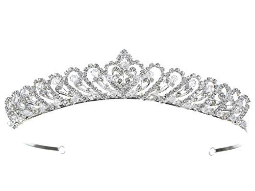 SAMKY Wedding Tiara Crown Bridal Headpiece for Women Accessories for Classic Bride