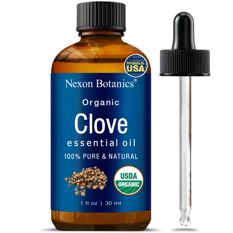 Organic Clove Essential Oil 30 ml - Pure, Natural, Undiluted for Toothache, Sore Muscles, Skin & Hair Care - Soothing Clove Bud Essential Oil - Nexon